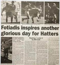 Match Report: Reading vs Luton Town FC (21 Aug 1999)