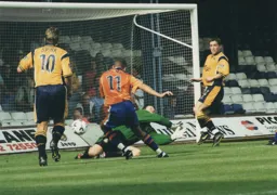Liam George scores again in a 3-1 win over Wrexham dressed as Newport