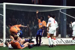 Phil Gray turns away as he scores the first Town goal in the FA Cup victory over non-league Kingstonian