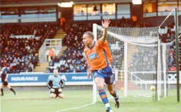 Liam George celebrates his goal that helps us earn a creditable draw away in the FA Cup 3rd Round