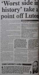 Match Report: Luton Town FC vs Chesterfield (26 Dec 2000)
