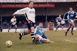 Andrew Fotiadis is thwarted this time at Ninian Park