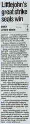 Match Report: Bury vs Luton Town FC (12 Feb 2000)