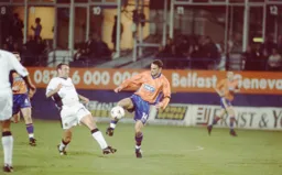 Andrew Fotiadis takes contol but it was substitute Paul McLaren that scored the Town's second