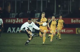 Matt Spring takes a shot at goal