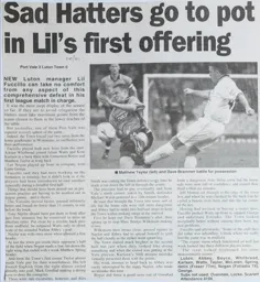 Match Report: Port Vale vs Luton Town FC (25 Nov 2000)