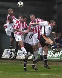 Aerial ballet in the Stoke penalty area
