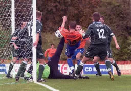 Dean Crowe scores from close range on his debut