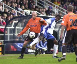 Paul Hughes shows full control of the ball