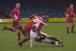 Kevin Nicholls makes sure the ball is his