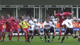 Russ Perrett heads home the first goal