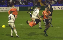 Ahmet Brkovic goes for a spectacular overhead kick