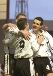 Tony Thorpe, Matthew Spring and Steve Howard celebrating