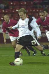 Gary McSheffrey scores Town`s first goal from the penalty spot