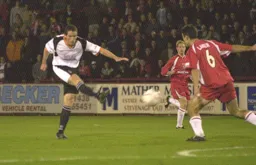 Matthew Judge fires in the only goal of the game