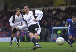 Steve Robinson gives the Town the lead from the penalty spot