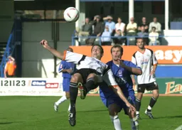 Chris Coyne tries an overhead kick