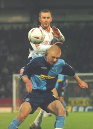 Rowan Vine wins his header