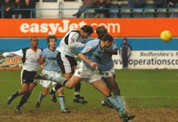 Ahmet Brkovic heads in the vital goal