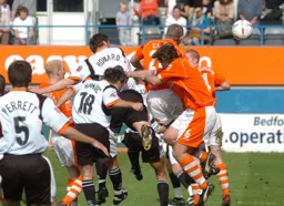 Steve Howard powers in the only goal