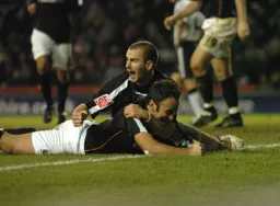 Ahmet Brkovic celebrates his goal