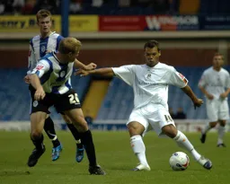 Lewis Emanuel looks to get a shot at goal