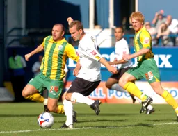 Rowan Vine scores Town`s first goal