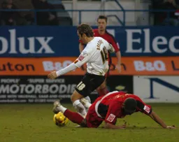 Ahmet Brkovic bursts through the City defence