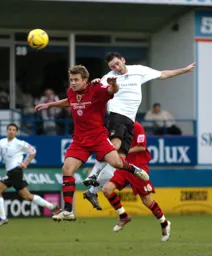 David Bell heads the ball forward