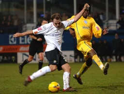 Markus Heikkinen attempts a shot at goal