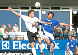 Markus Heikkinen heads the ball clear