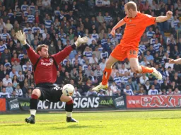 Lee Camp saves Drew Talbot`s header