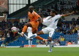 Paul Furlong wins the ball