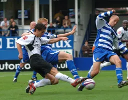 Steve Robinson tries to get the ball across goal