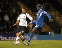 Lewis Emanuel with the ball