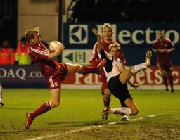 Riise about to score an own goal after pressure from Dave Edwards