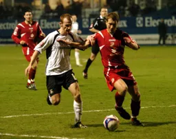 Drew Talbot is first the ball