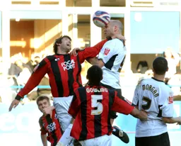 Sam Parkin jumps highest for the ball