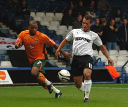 Lewis Emanuel steams down the wing