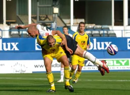 Harry Worley shouts for a foul