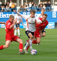 Rossi Jarvis skips through the Accrington rearguard
