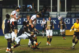 Ian Roper heads home the Town's third goal