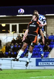 Ian Roper contests a high ball