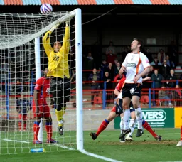 Tom Craddock watches the ball drop over the bar
