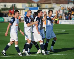 Some happy Hatters after the final whistle