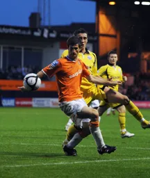 George Pilkington watches the ball