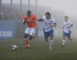 Claude Gnakpa attacks down the right flank