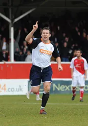Kevin Gallen celebrates his goal