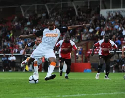 Matthew Barnes-Homer converting one of his two penalties in his hat-trick