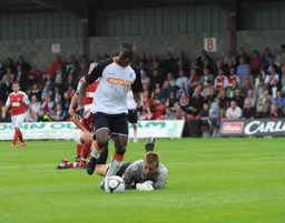 Claude Gnapka rounds the Fleetwood keeper to make it 2-0